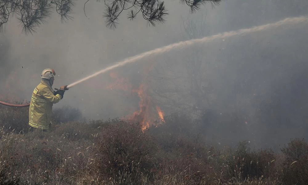 Πυρκαγιά ξέσπασε σε δασική έκταση στον Βύρωνα
